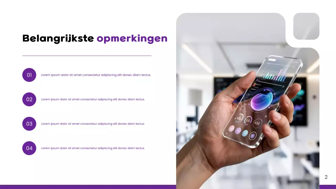 Presentatie van het Purple Modern Key Market Report