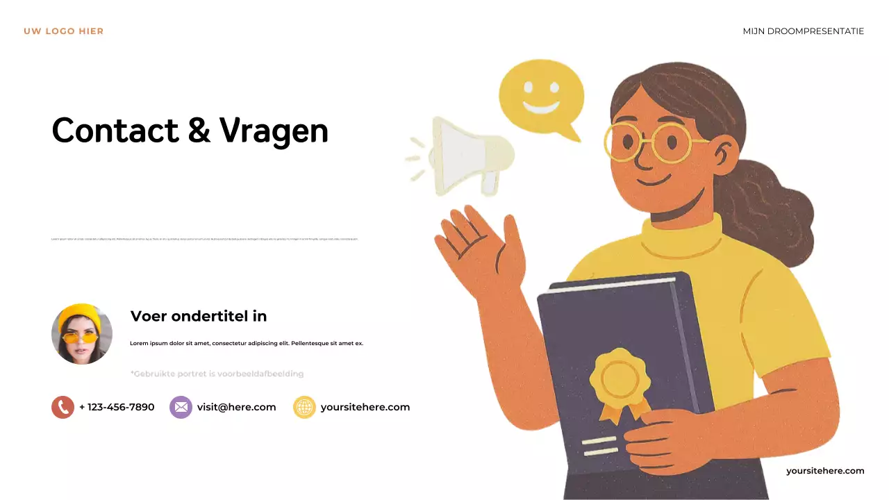 Oranje Illustratief De eerste stap naar mijn droompresentatie