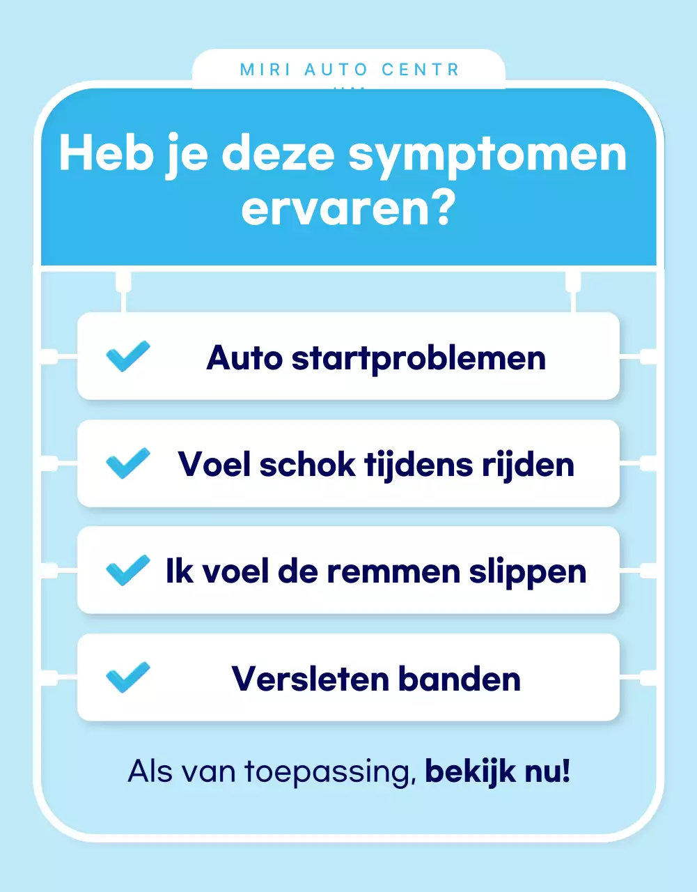 Advertentie voor moderne autoreparatie in hemelsblauw