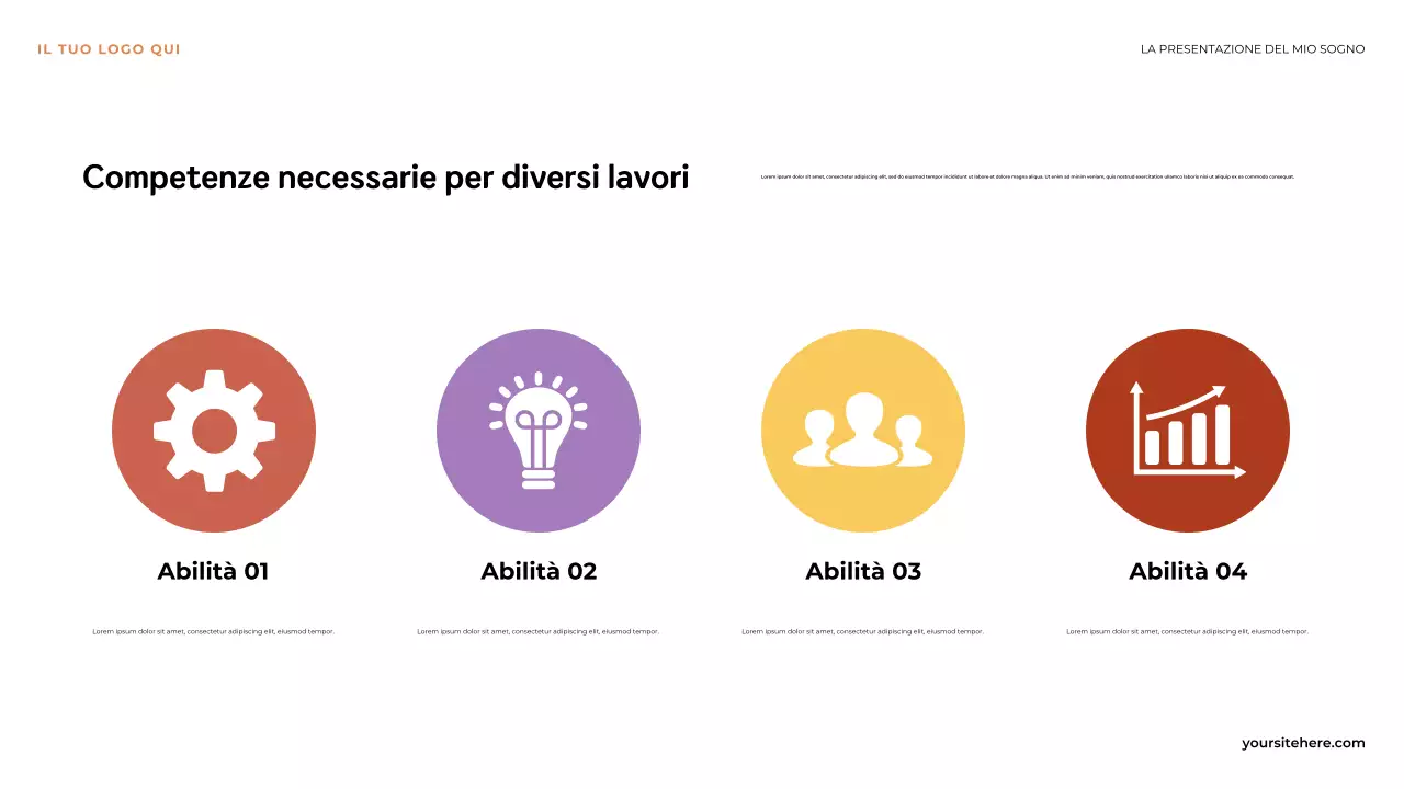 Presentazione illustrativa arancione: il primo passo verso la mia visione dei sogni