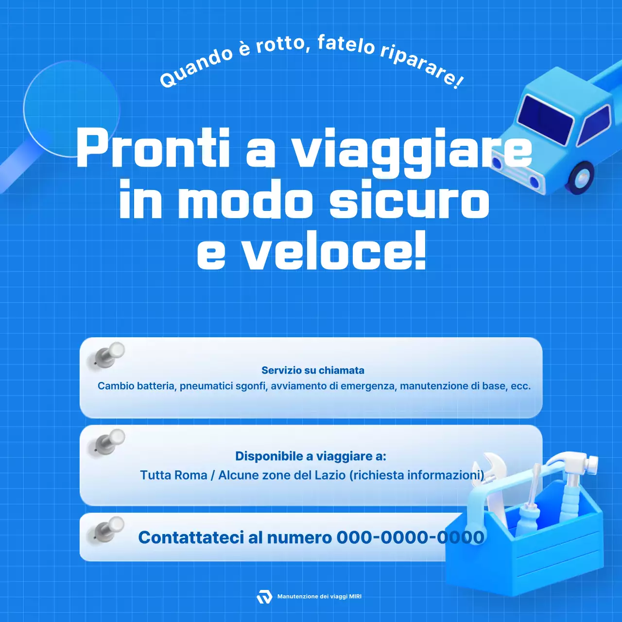 Promozione del servizio di riparazione auto Blue Modern