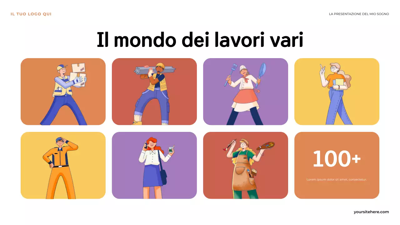 Presentazione illustrativa arancione: il primo passo verso la mia visione dei sogni