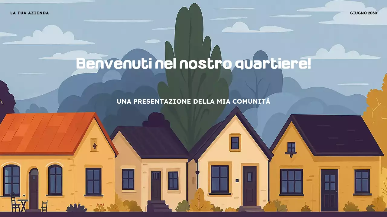 Presentazione illustrativa del quartiere arancione e viola