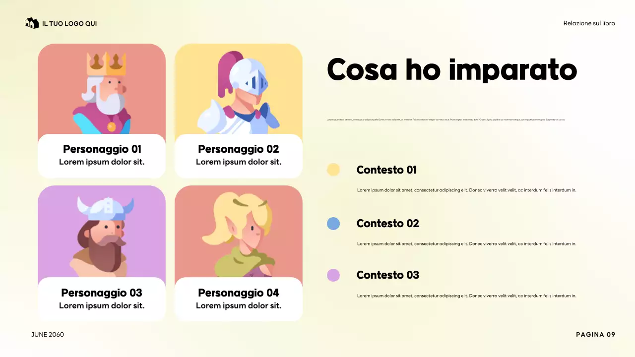 Presentazione del mio personaggio preferito colorato