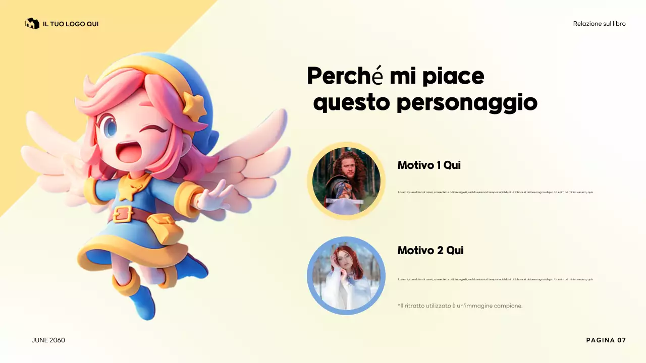 Presentazione del mio personaggio preferito colorato