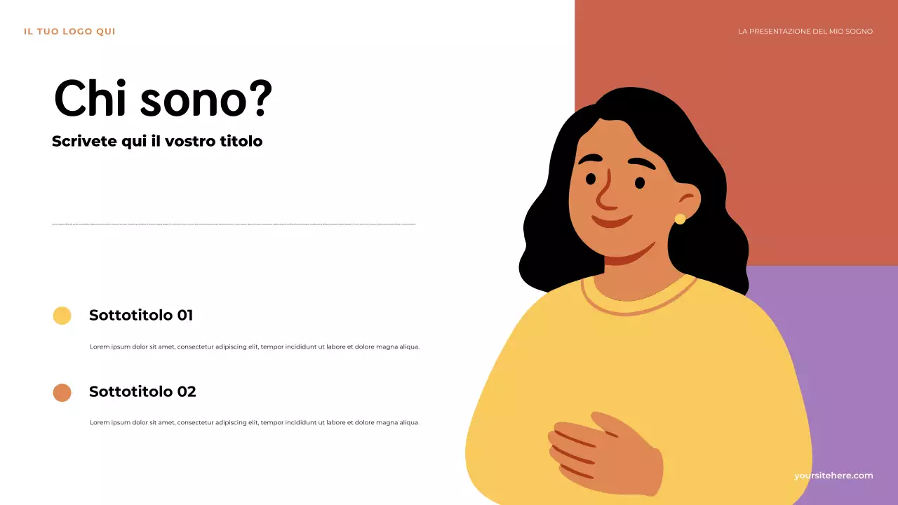 Presentazione illustrativa arancione: il primo passo verso la mia visione dei sogni