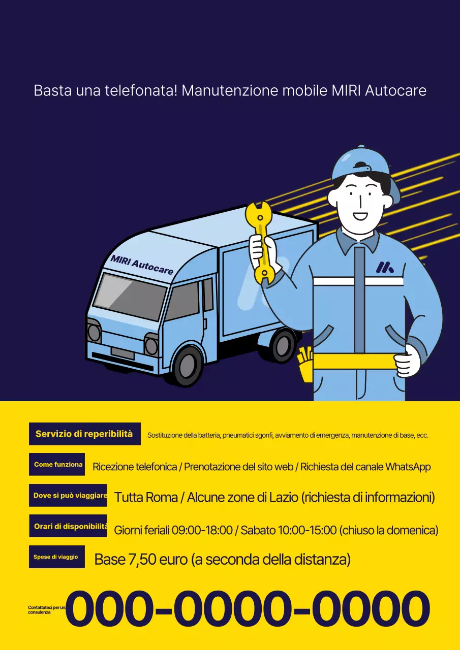 Promozione del servizio auto pop art blu e gialla