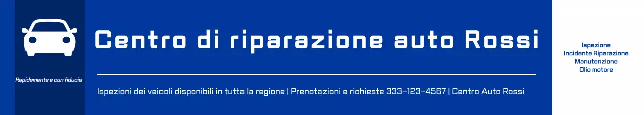 Promozione di officine di riparazione auto blu e blu navy pulite