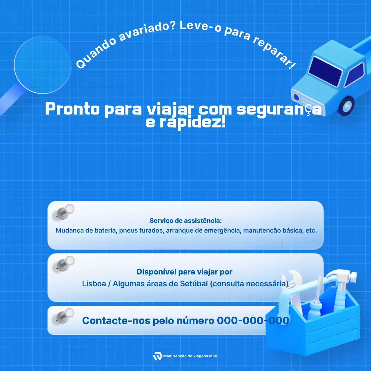 Promoção do Serviço de Reparo Automotivo Blue Modern