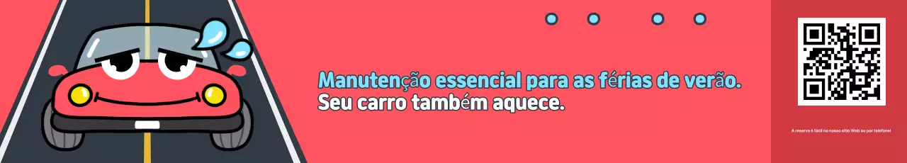 Anúncio de oficina de manutenção e reparo de carro de férias de verão com arte pop vermelha e branca