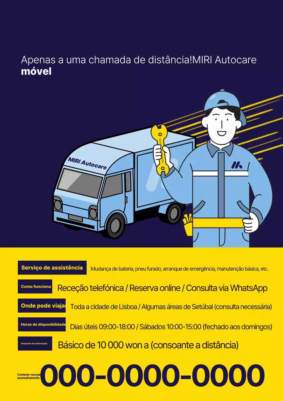 Promoção de serviço de carro pop art azul e amarelo