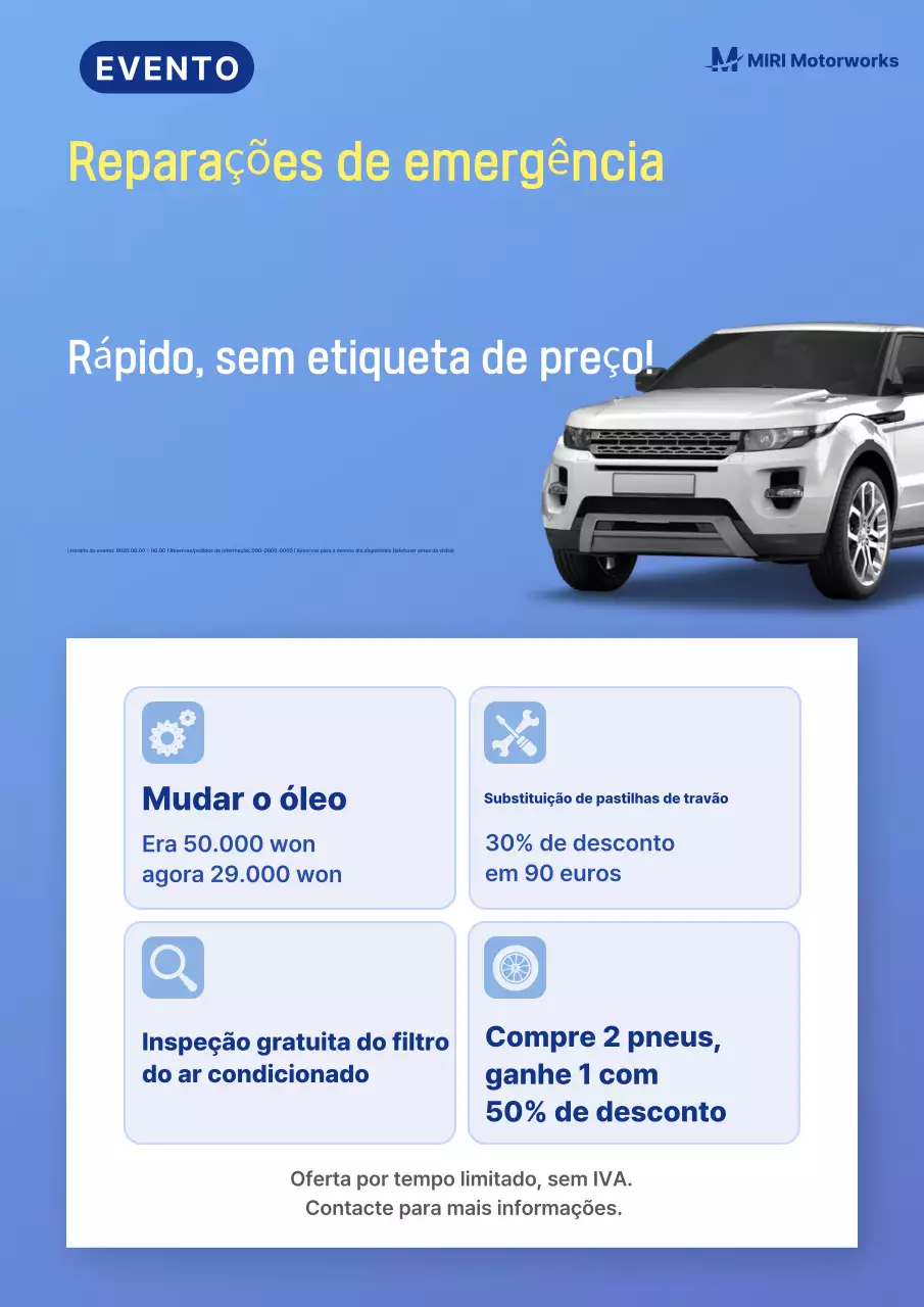 Evento de carros modernos azul-celeste