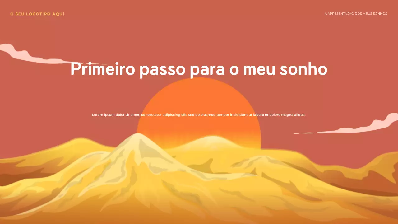 Apresentação Ilustrativa Laranja O Primeiro Passo em Direção ao Meu Sonho