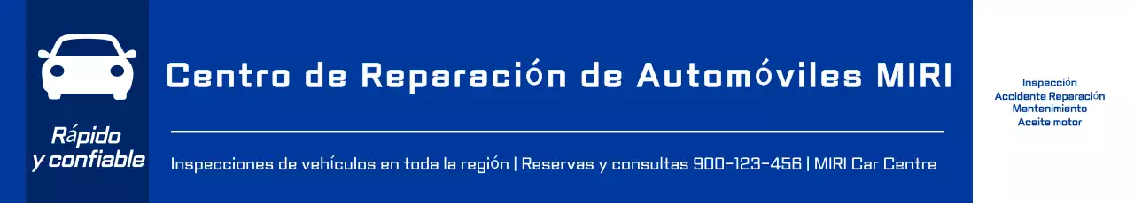 Promoción de taller de reparación de automóviles en azul marino y limpio