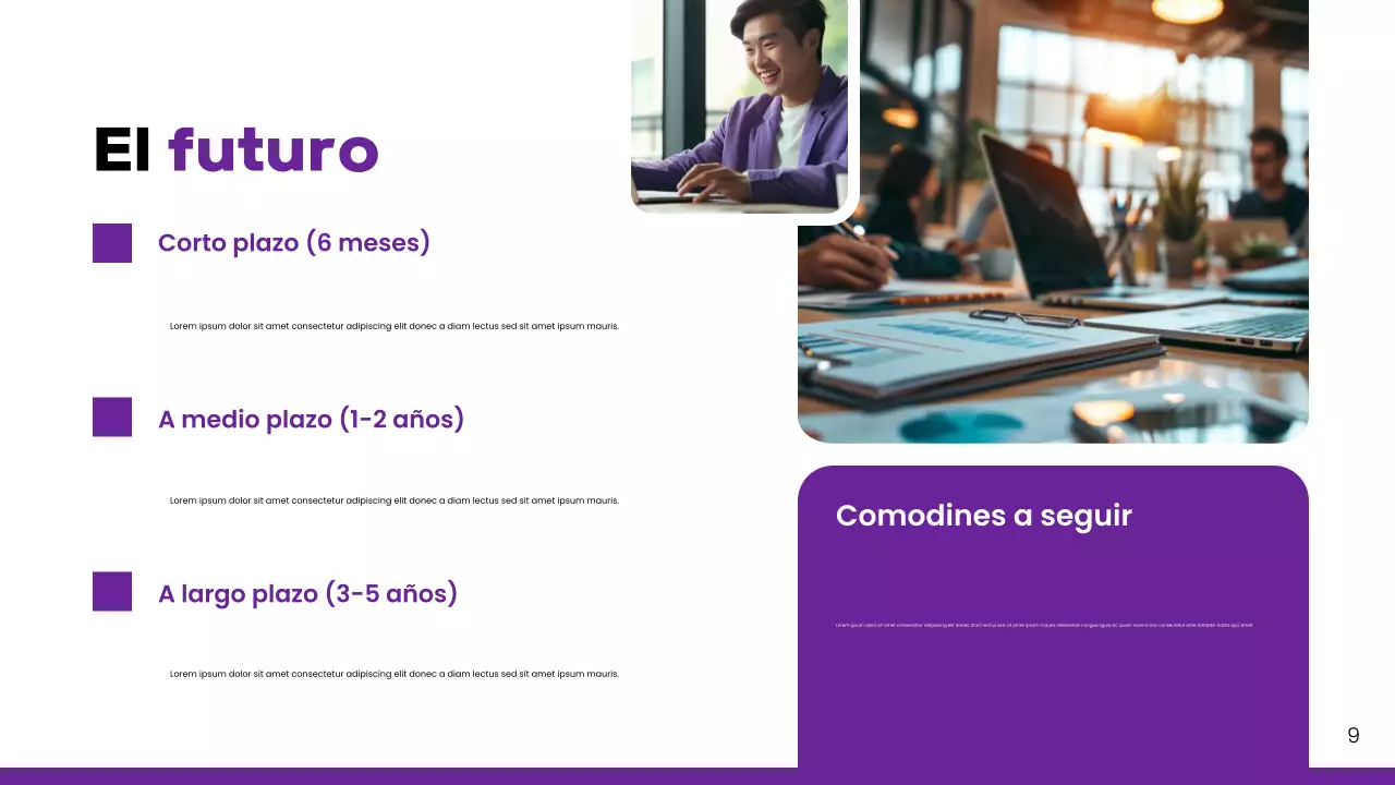 Presentación del informe de mercado de Purple Modern Key