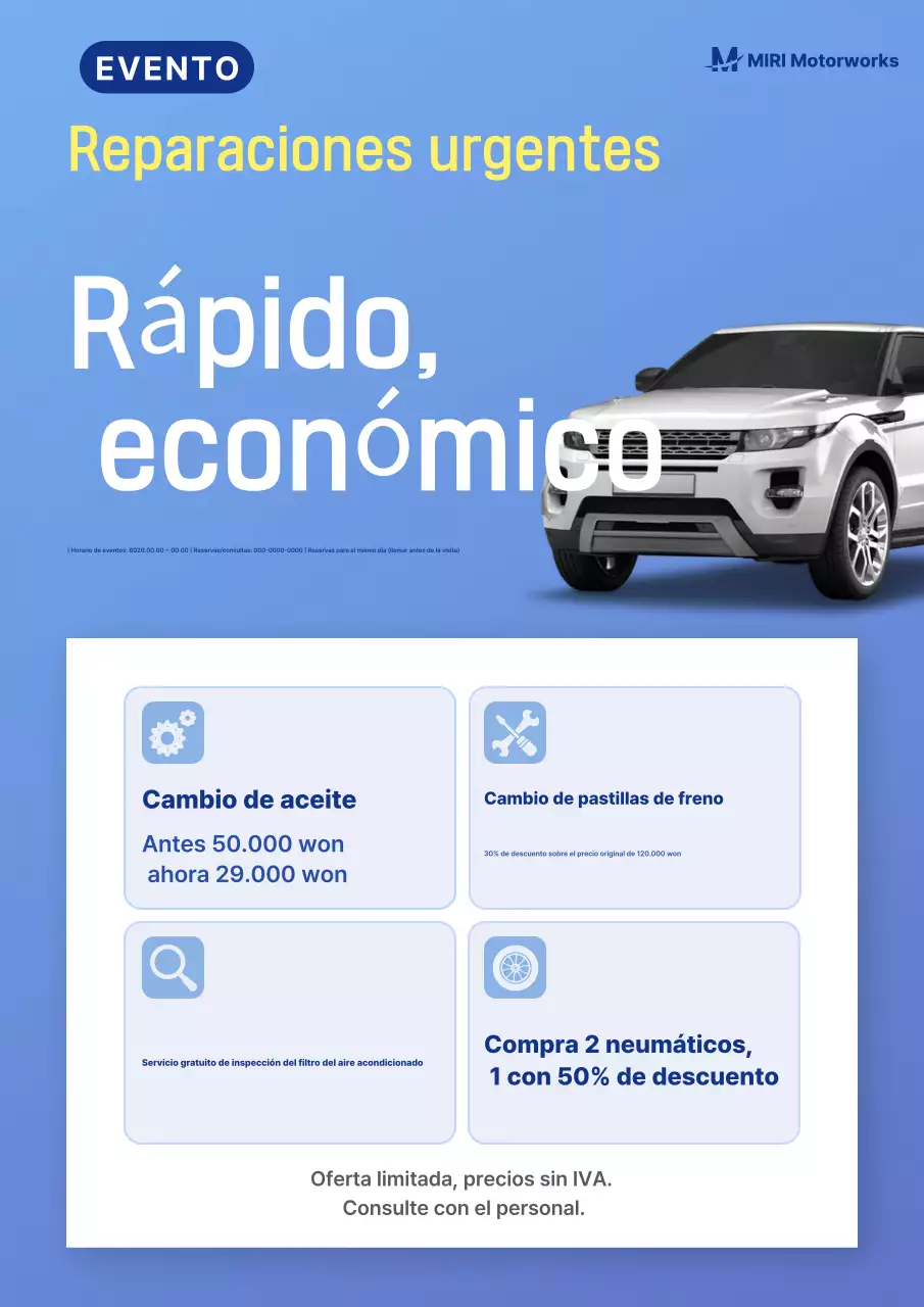 Evento de coches modernos azul cielo