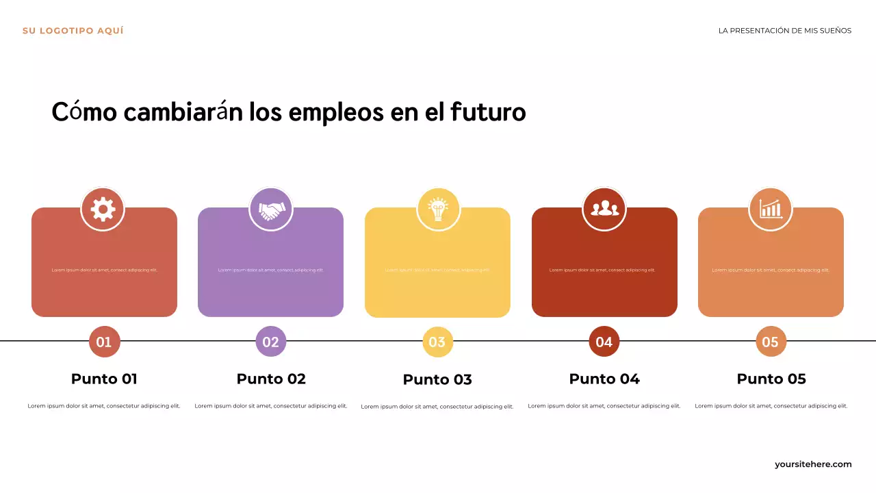 Presentación ilustrativa naranja: El primer paso hacia mi sueño