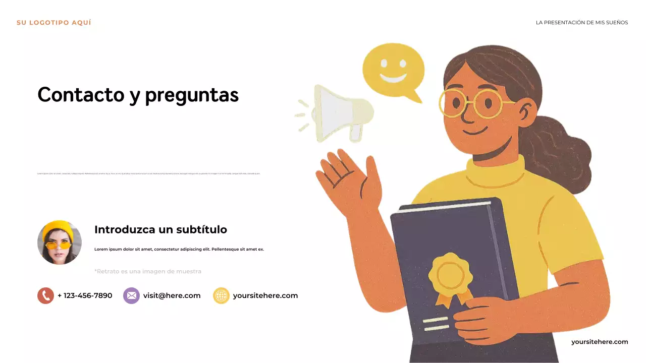 Presentación ilustrativa naranja: El primer paso hacia mi sueño