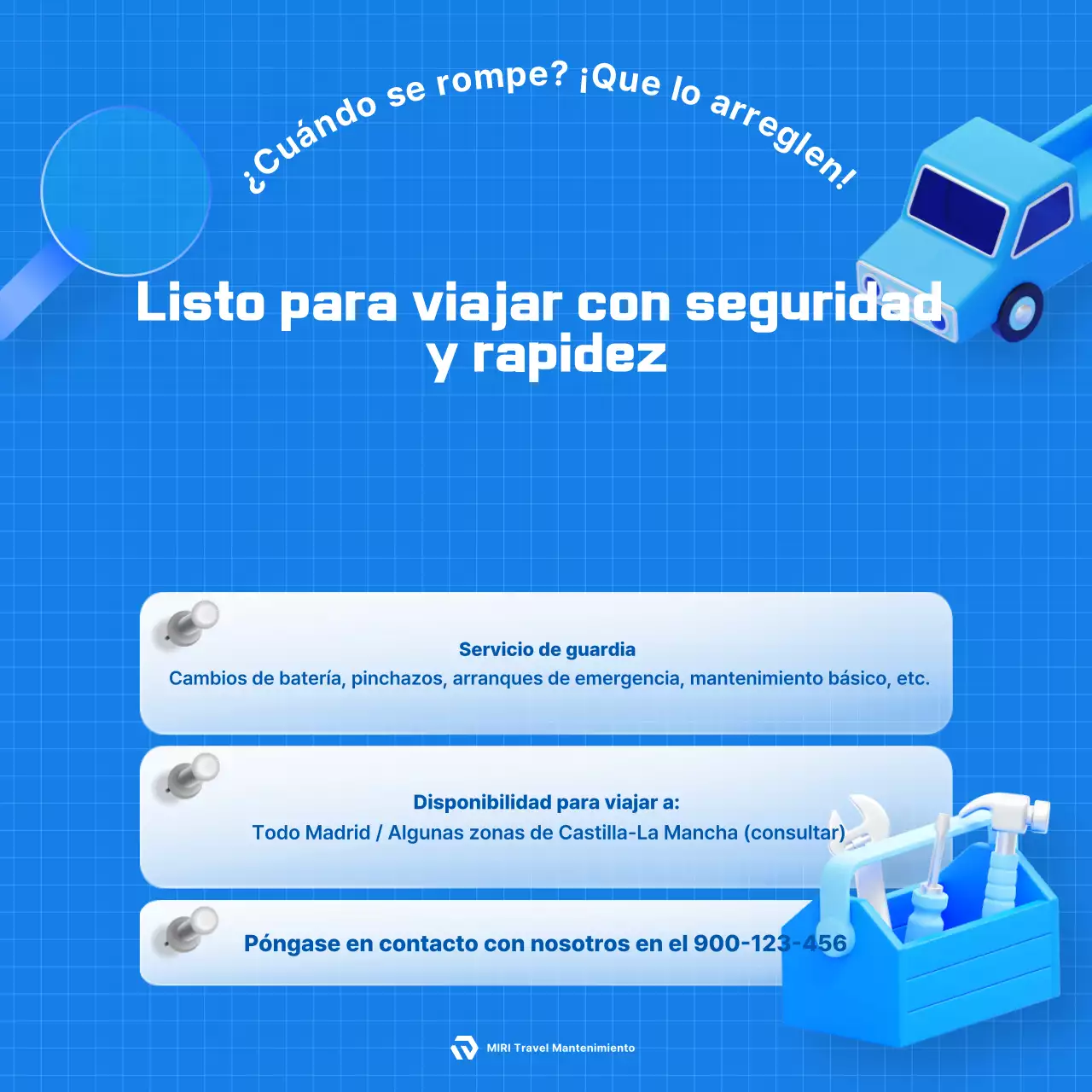 Promoción del servicio de reparación de automóviles Blue Modern