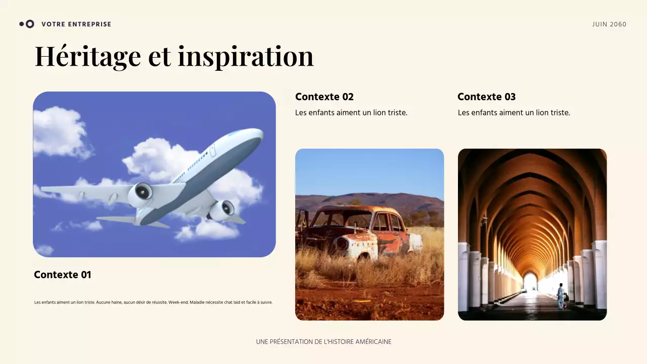 Présentation d'une histoire américaine simple orange et bleue