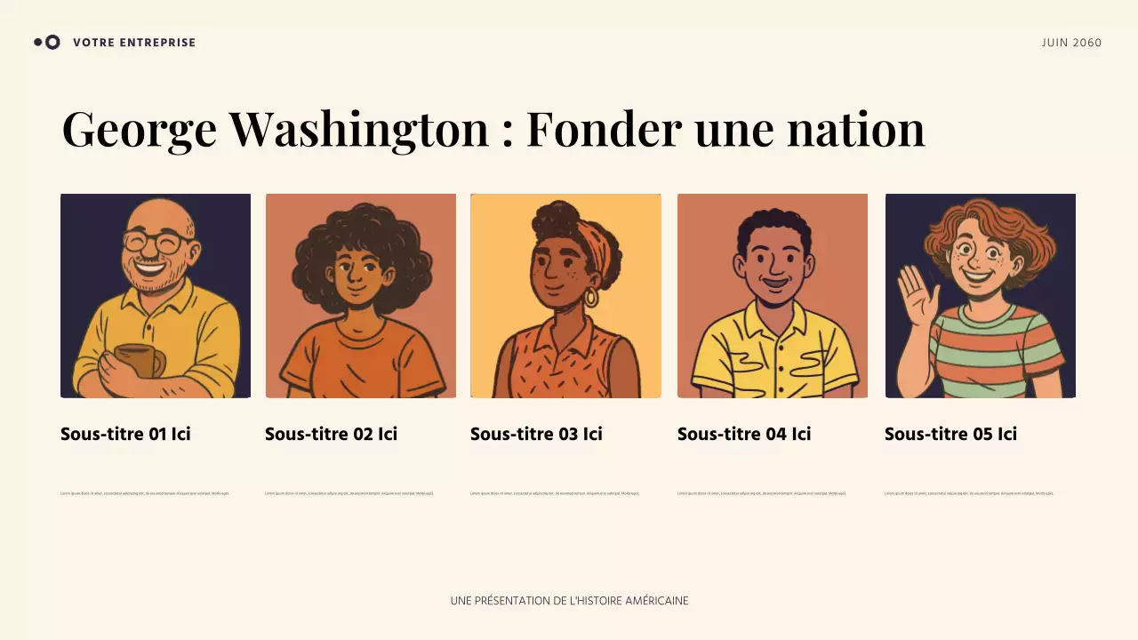 Présentation d'une histoire américaine simple orange et bleue