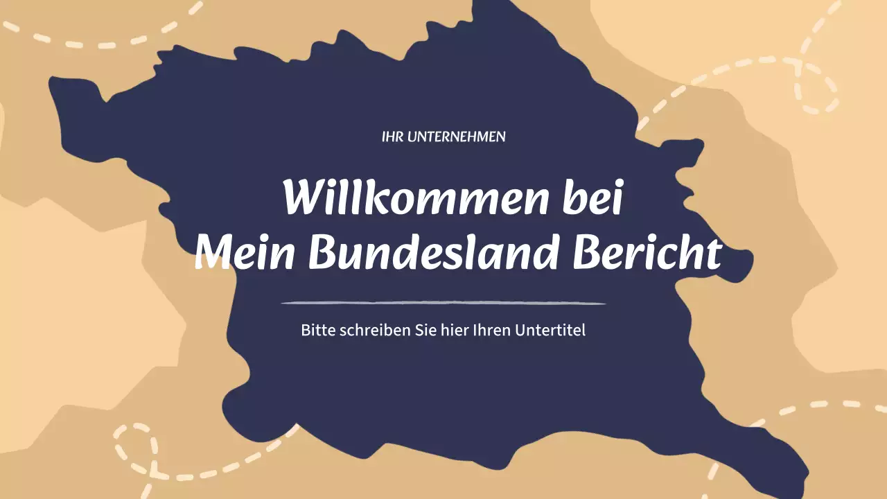 Modernes „My State Report“-Dokument in Beige und Marineblau