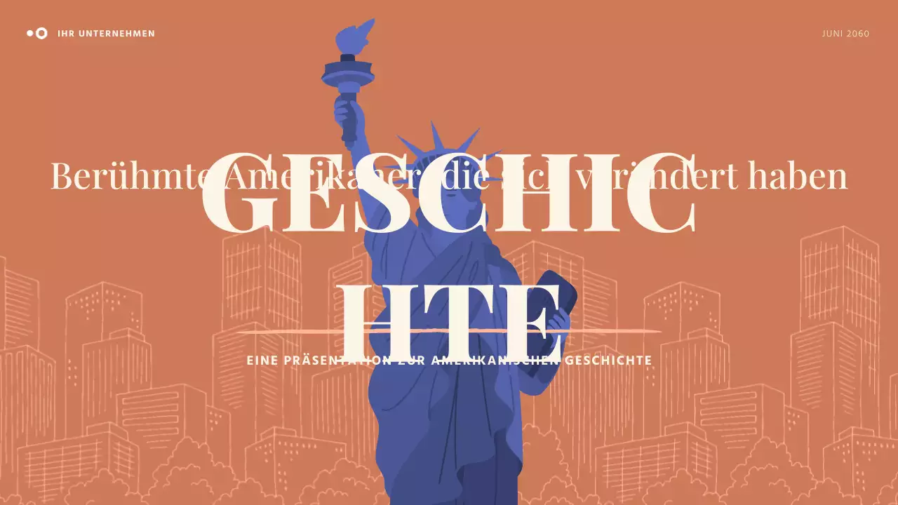 Orange und Blau Einfache amerikanische Geschichte Präsentation