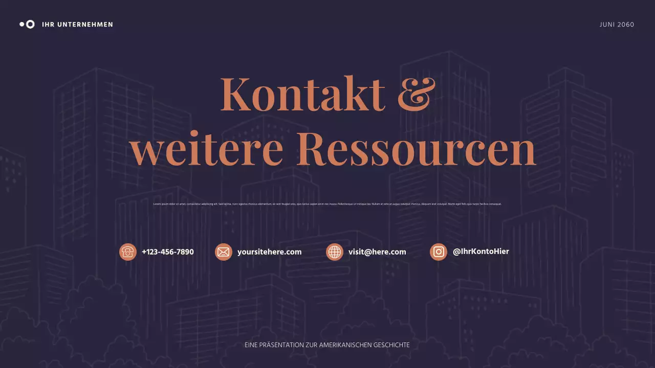 Orange und Blau Einfache amerikanische Geschichte Präsentation