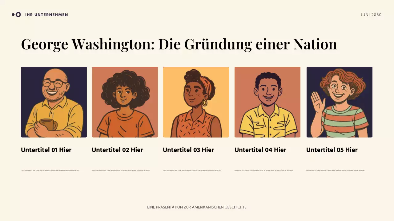 Orange und Blau Einfache amerikanische Geschichte Präsentation