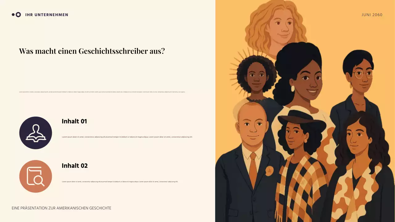 Orange und Blau Einfache amerikanische Geschichte Präsentation