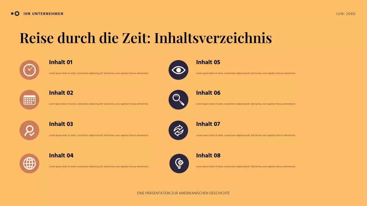Orange und Blau Einfache amerikanische Geschichte Präsentation