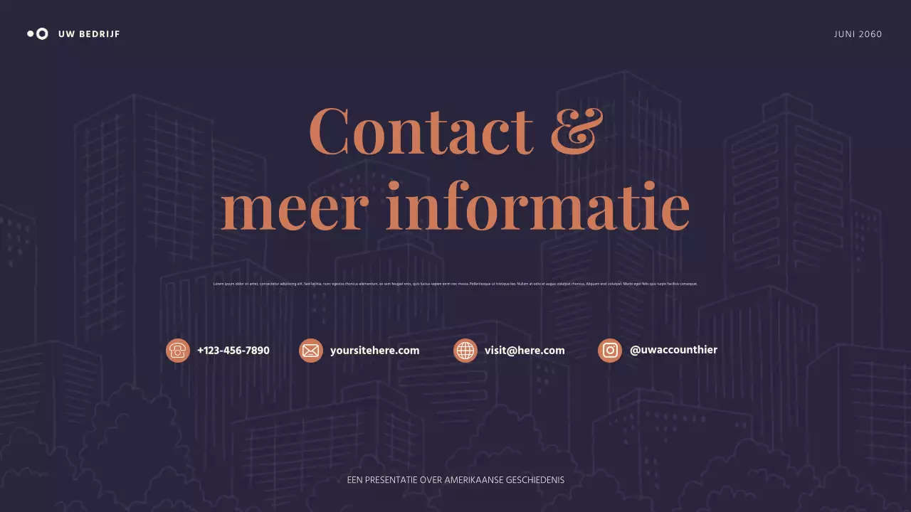 Oranje en blauw eenvoudig Amerikaans verhaal presentatie