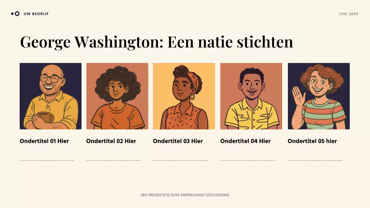 Oranje en blauw eenvoudig Amerikaans verhaal presentatie