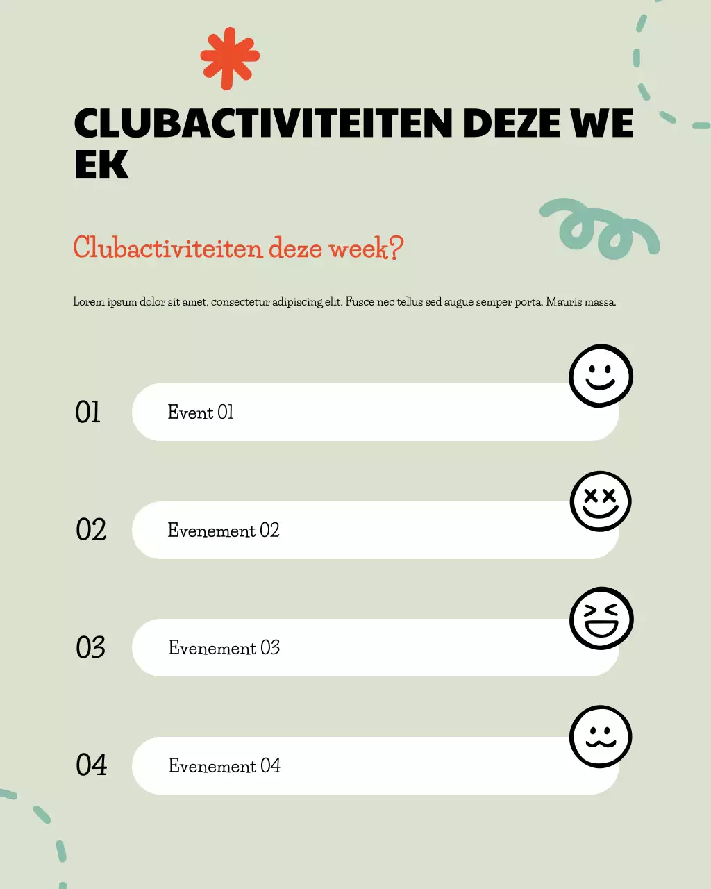 Instagram-bericht over wekelijkse evenementen van Yellow Modern Club