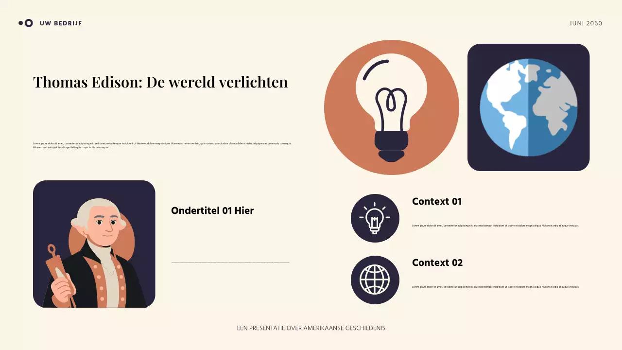 Oranje en blauw eenvoudig Amerikaans verhaal presentatie