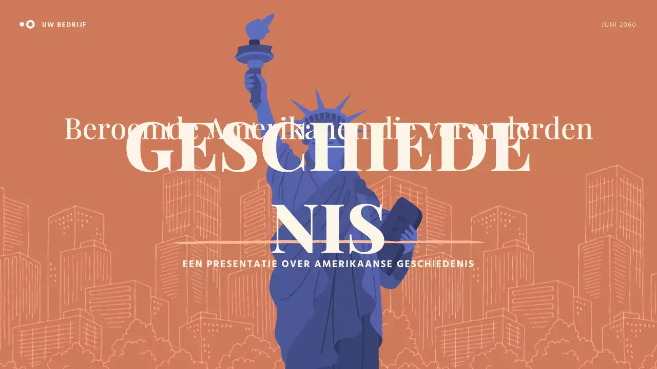 Oranje en blauw eenvoudig Amerikaans verhaal presentatie