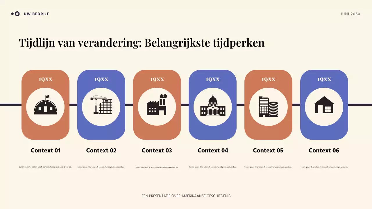 Oranje en blauw eenvoudig Amerikaans verhaal presentatie