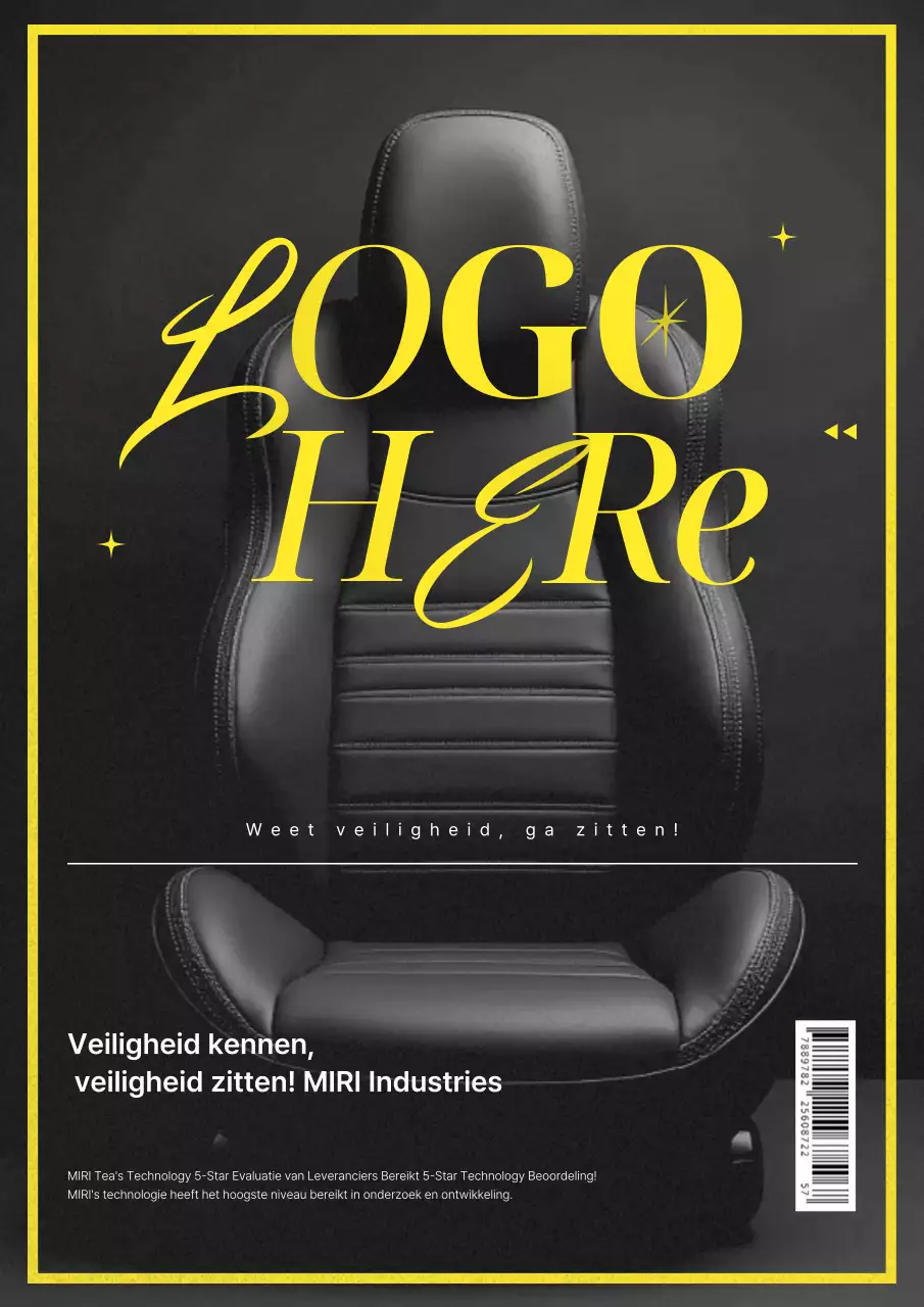 Zwarte moderne veiligheidscampagne-advertentie