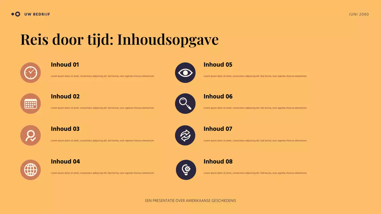Oranje en blauw eenvoudig Amerikaans verhaal presentatie