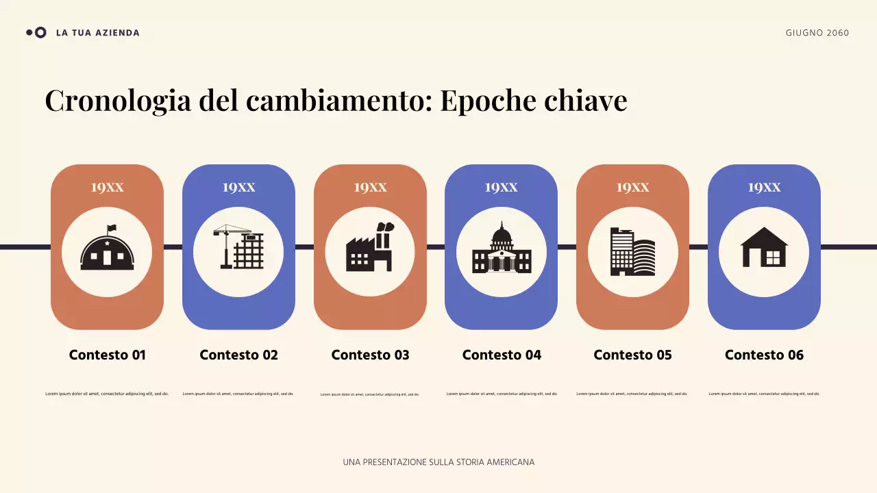 Presentazione della storia americana semplice arancione e blu