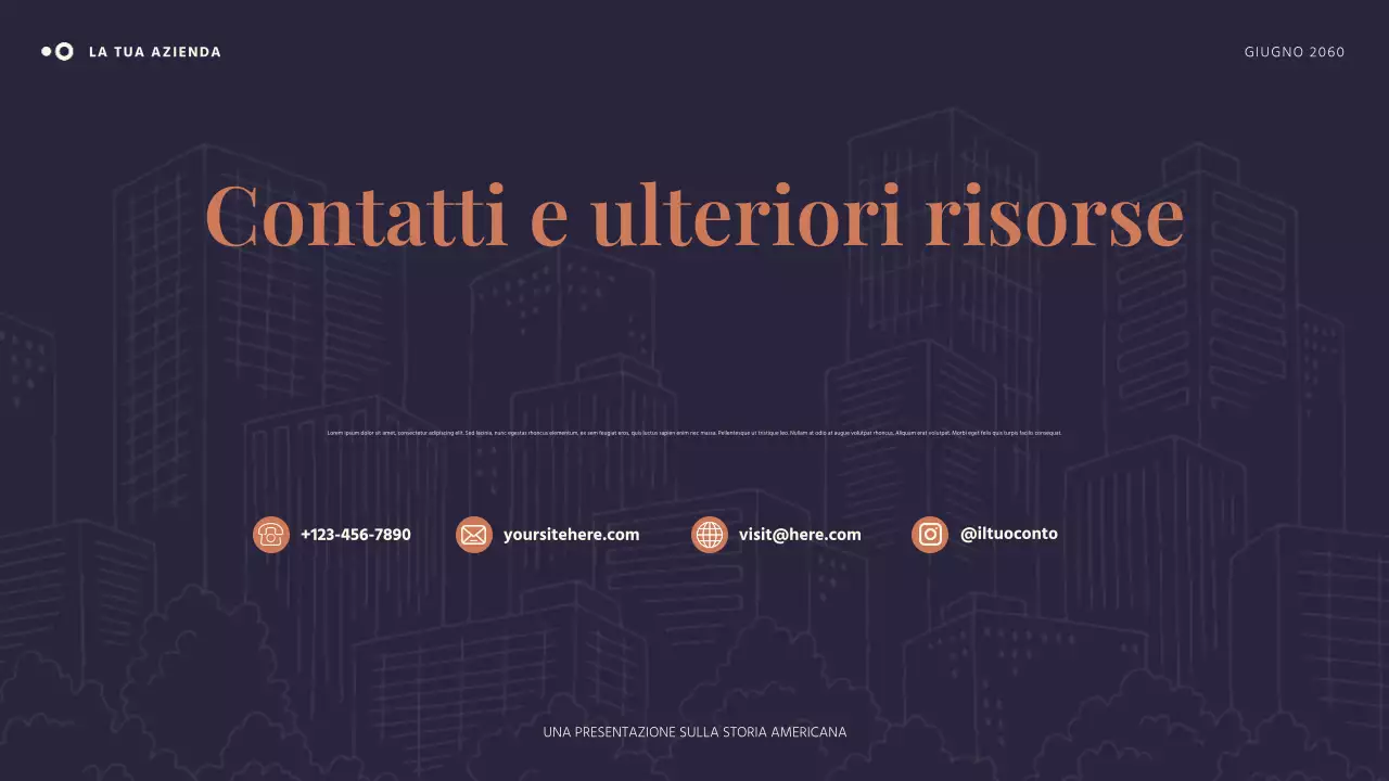 Presentazione della storia americana semplice arancione e blu