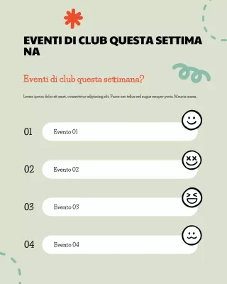 Post Instagram sugli eventi settimanali dello Yellow Modern Club