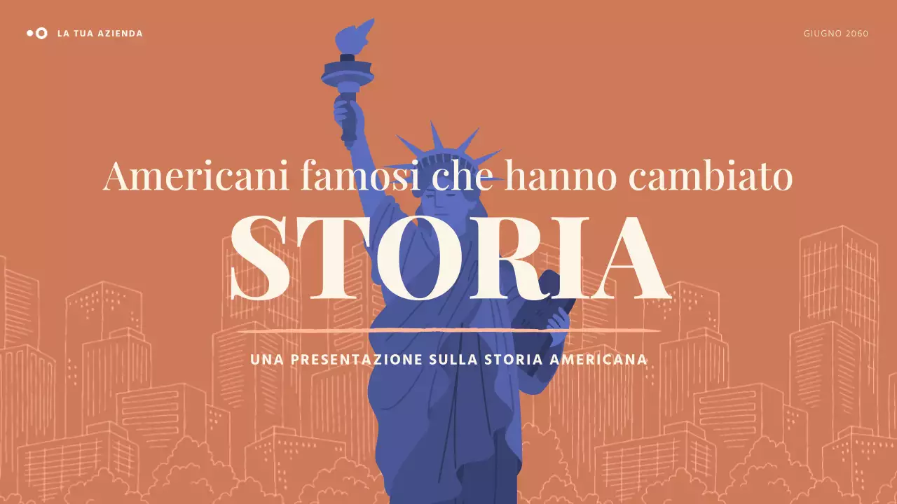 Presentazione della storia americana semplice arancione e blu