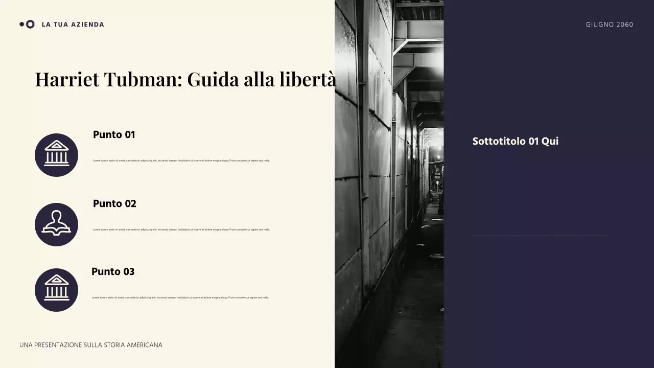 Presentazione della storia americana semplice arancione e blu