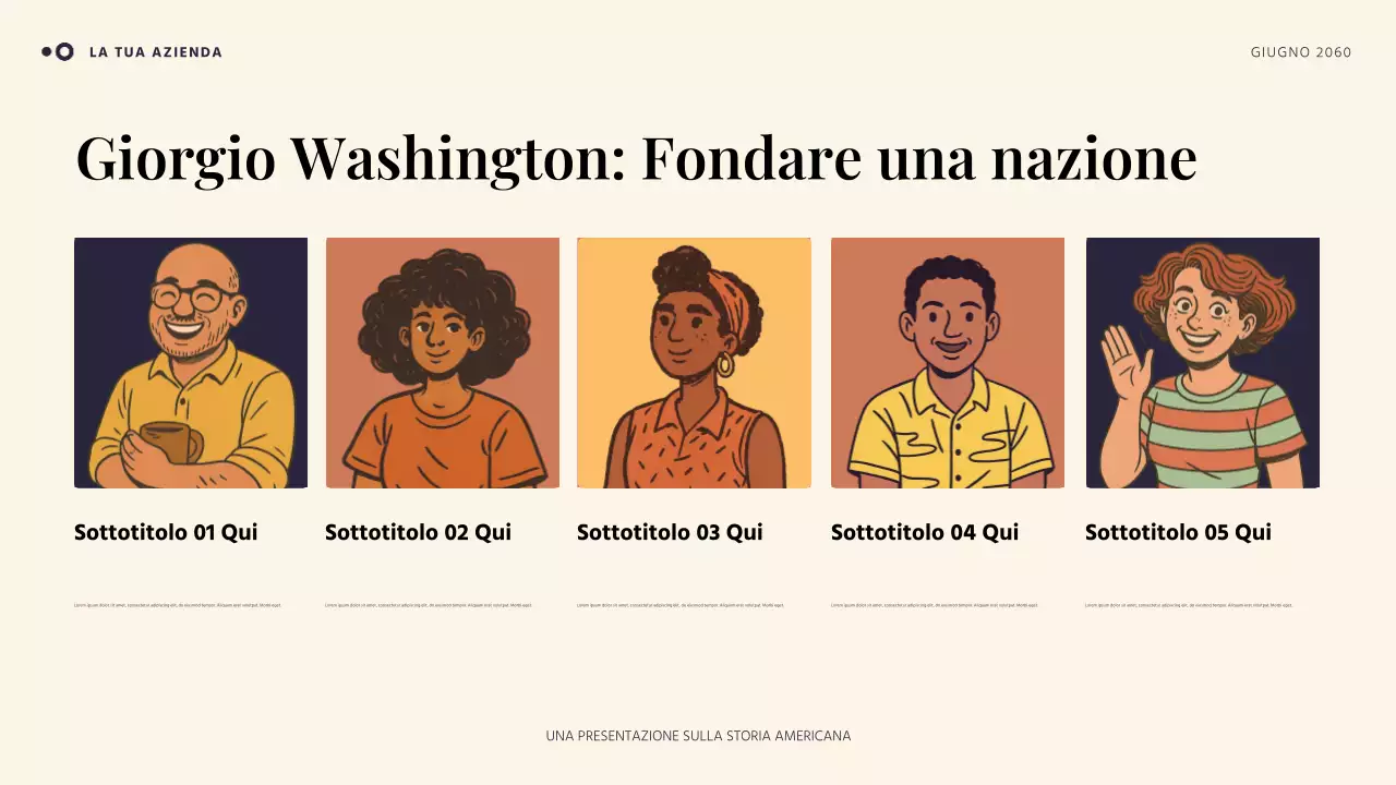 Presentazione della storia americana semplice arancione e blu