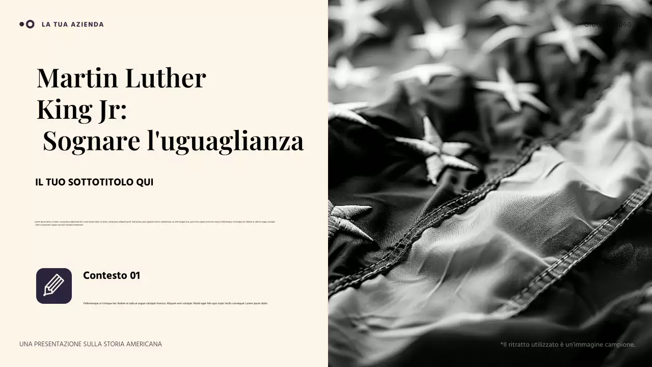 Presentazione della storia americana semplice arancione e blu