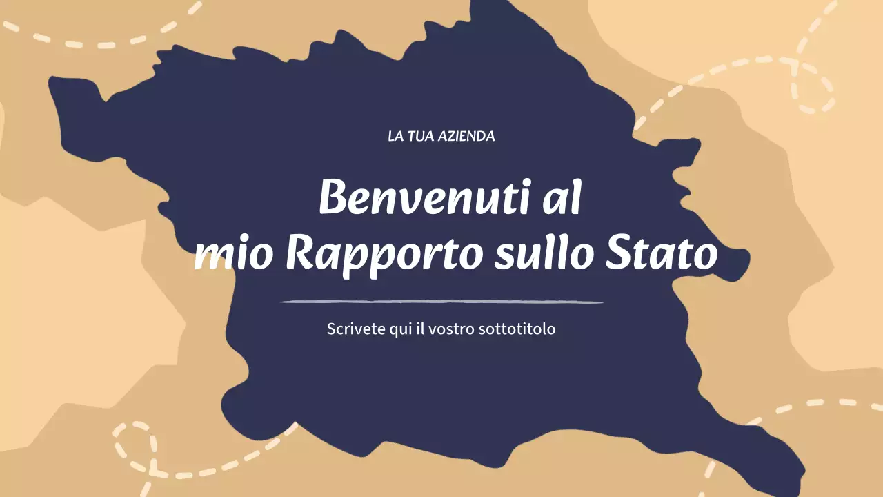 Documento di rapporto moderno My State in beige e blu navy