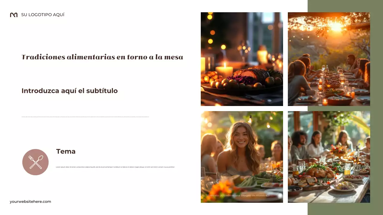 Presentación de tradiciones familiares rústicas en beige