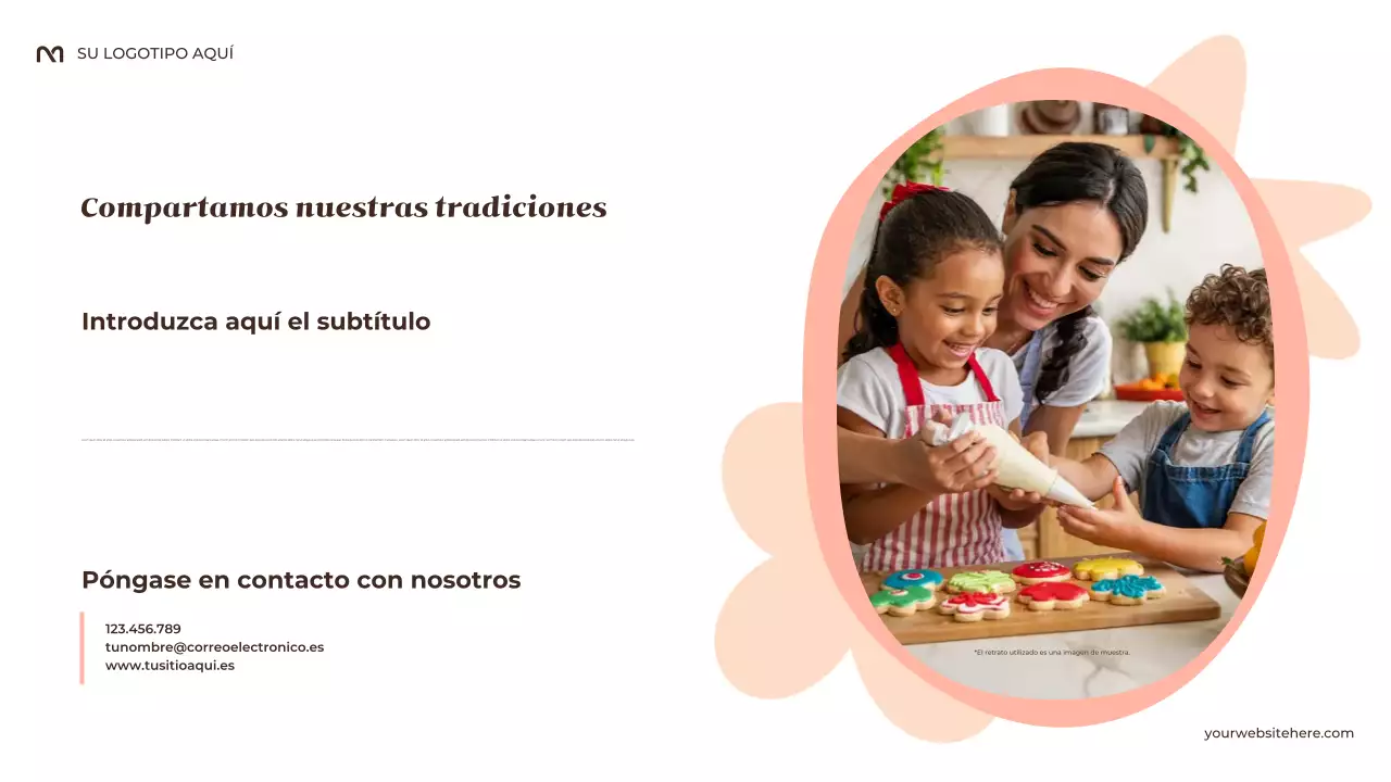 Presentación de tradiciones familiares rústicas en beige