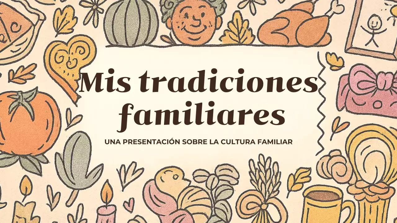 Presentación de tradiciones familiares rústicas en beige